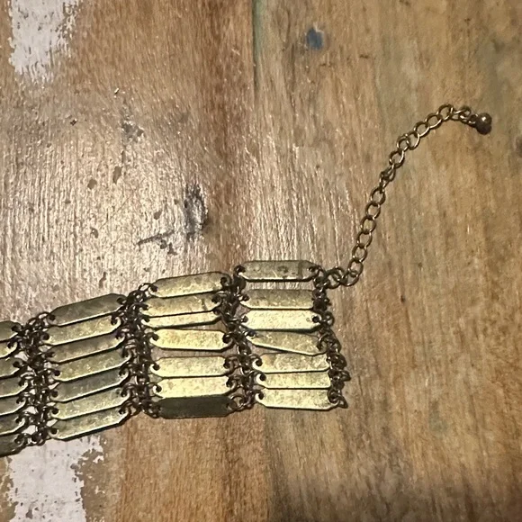 Free People vintage brass choker Necklace preowned - Picture 3 of 8